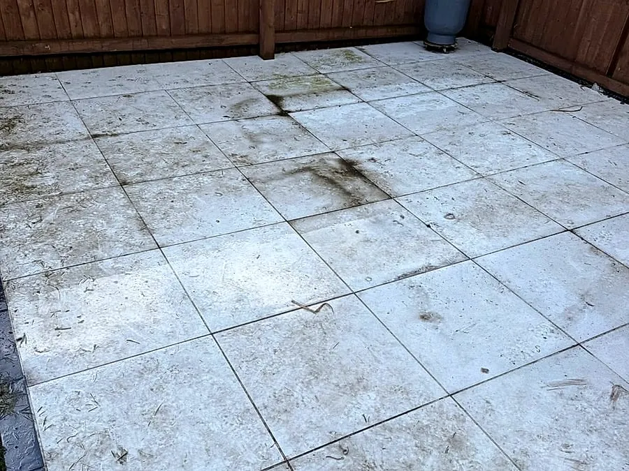Terrasse avant nettoyage